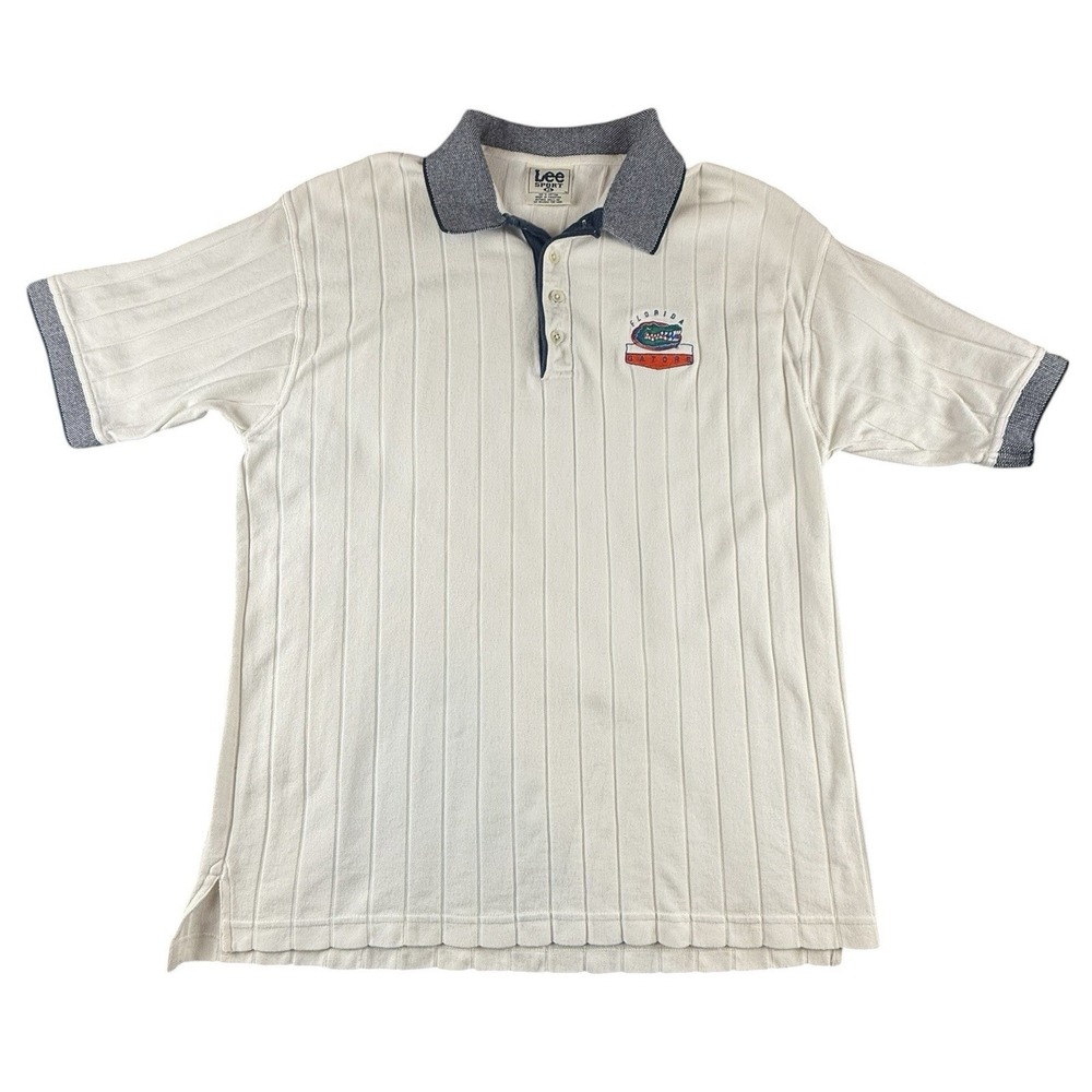 Lee Sport XL Vintage Florida Gators Polo Shirt Mens 90s Embroidered Logo White